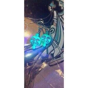 Blue moon uranium glass earrings